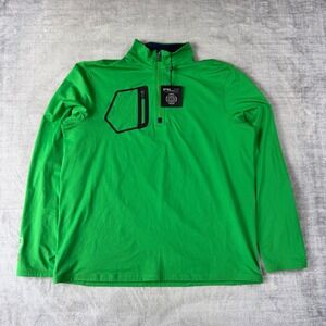 RLX Ralph Lauren Golf Sweatshirt Mens Large Green Quarter Zip Bonded Pocket NWT